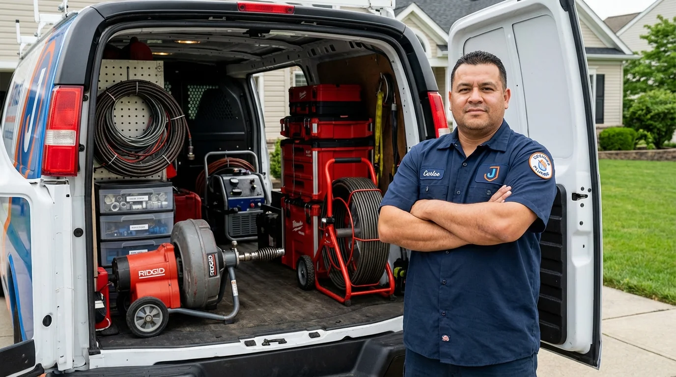 Professional drain cleaning equipment and Johns Plumbing LLC plumber in Valentine